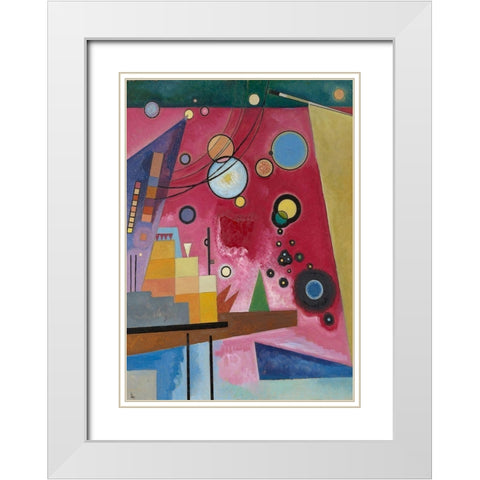 Schweres Rot (detail) White Modern Wood Framed Art Print with Double Matting by Kandinsky, Wassily