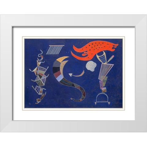La_flÃ¨che- 1943 (Februar) White Modern Wood Framed Art Print with Double Matting by Kandinsky, Wassily