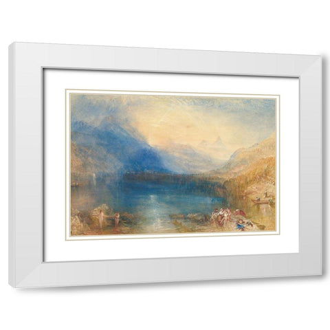 The Lake of Zug White Modern Wood Framed Art Print with Double Matting by William, Turner