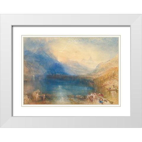 The Lake of Zug White Modern Wood Framed Art Print with Double Matting by William, Turner