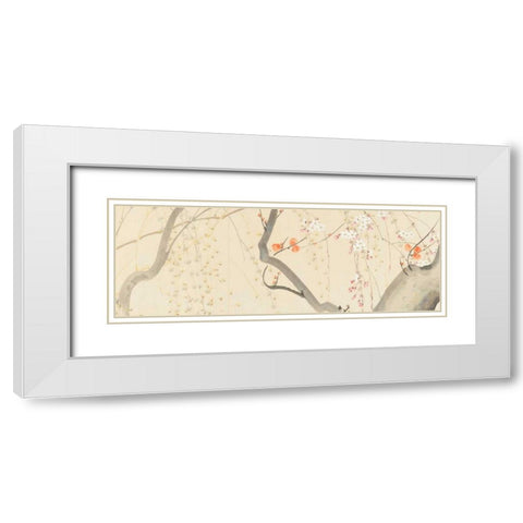 Flowers of the Four Seasons  White Modern Wood Framed Art Print with Double Matting by Anonymous