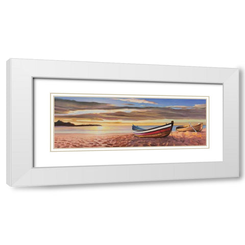 Alba sulla spiaggia White Modern Wood Framed Art Print with Double Matting by Galasso, Adriano