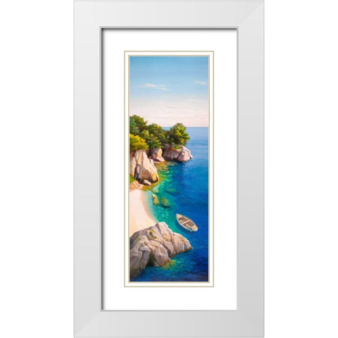 Caletta nel Mediterraneo White Modern Wood Framed Art Print with Double Matting by Galasso, Adriano