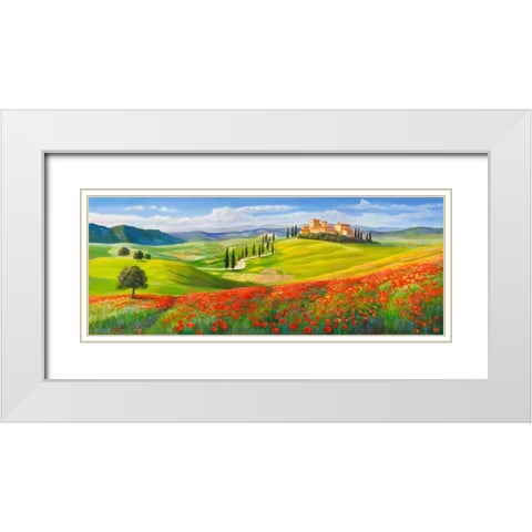 Verso il borgo in Toscana White Modern Wood Framed Art Print with Double Matting by Galasso, Adriano