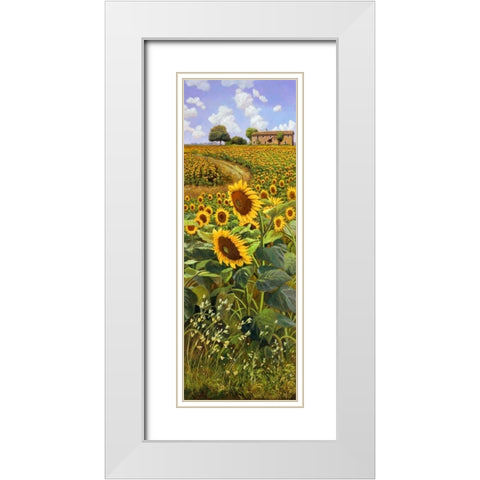 Collina toscana White Modern Wood Framed Art Print with Double Matting by Del Missier, Andrea