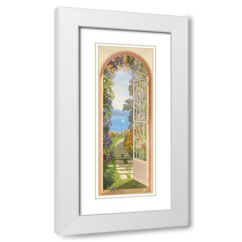 Giardino sul lago White Modern Wood Framed Art Print with Double Matting by Andrea, Del Missier