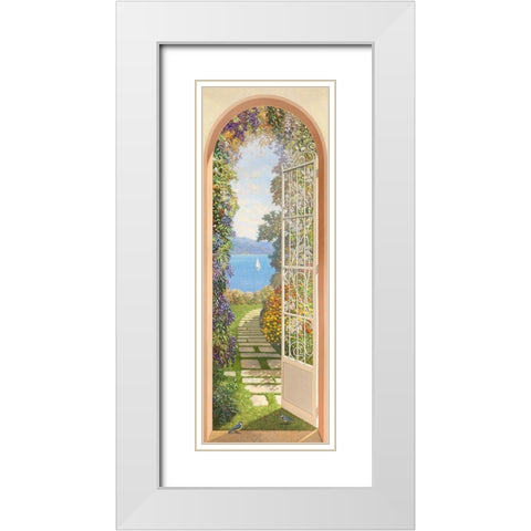 Giardino sul lago White Modern Wood Framed Art Print with Double Matting by Andrea, Del Missier