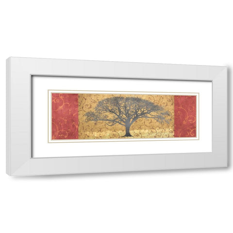 Golden Brocade Panel White Modern Wood Framed Art Print with Double Matting by Aprile, Alessio