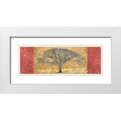 Golden Brocade Panel White Modern Wood Framed Art Print with Double Matting by Aprile, Alessio