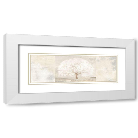 Pale Tree Panel White Modern Wood Framed Art Print with Double Matting by Aprile, Alessio