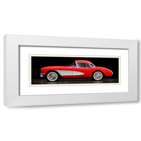 Corvette Chevrolet White Modern Wood Framed Art Print with Double Matting by Gasoline Images