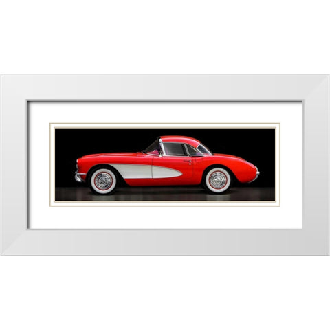 Corvette Chevrolet White Modern Wood Framed Art Print with Double Matting by Gasoline Images