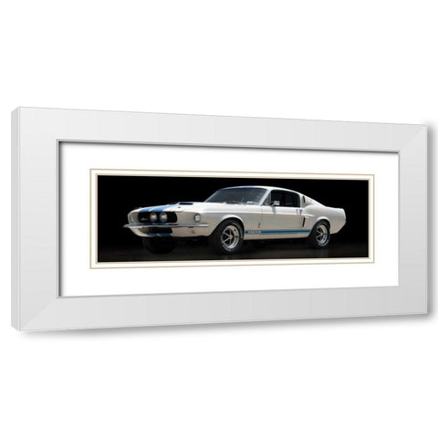 Shelby GT500 White Modern Wood Framed Art Print with Double Matting by Gasoline Images