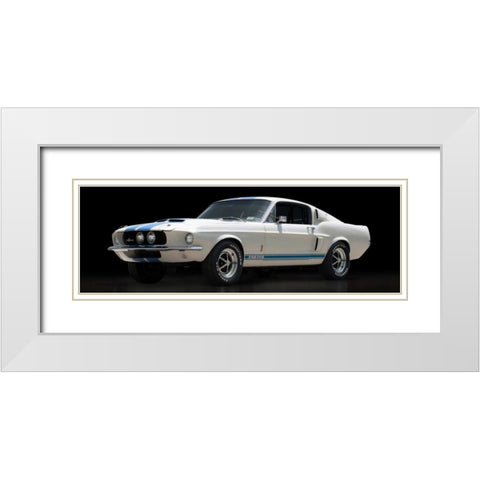 Shelby GT500 White Modern Wood Framed Art Print with Double Matting by Gasoline Images