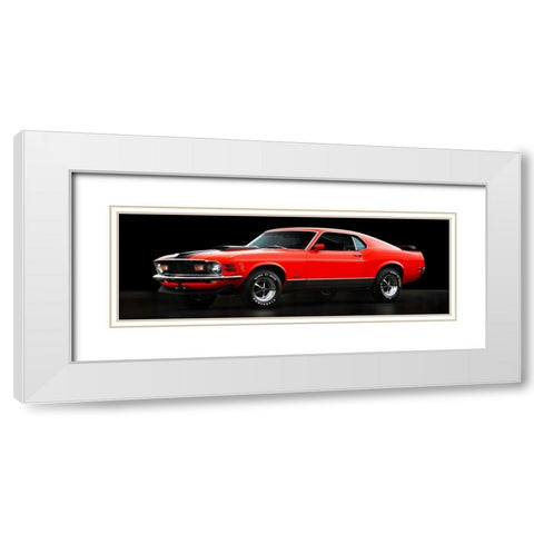 Ford Mustang Mach 1 White Modern Wood Framed Art Print with Double Matting by Gasoline Images
