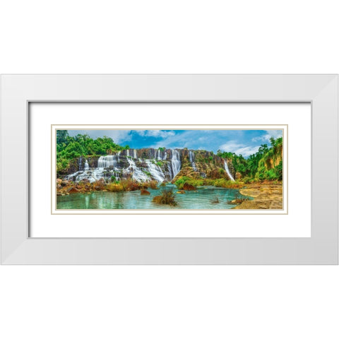 Pongour waterfall, Vietnam White Modern Wood Framed Art Print with Double Matting by Pangea Images