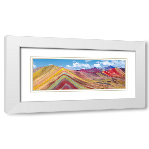 Vinicunca Rainbow Mountain, Peru White Modern Wood Framed Art Print with Double Matting by Pangea Images