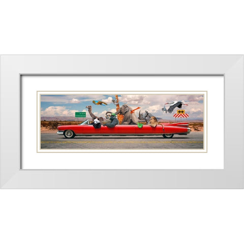 Road Trip White Modern Wood Framed Art Print with Double Matting by VizLab
