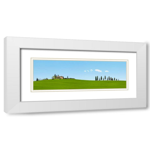 Strada del Brunello-Tuscany (detail) White Modern Wood Framed Art Print with Double Matting by Pangea Images