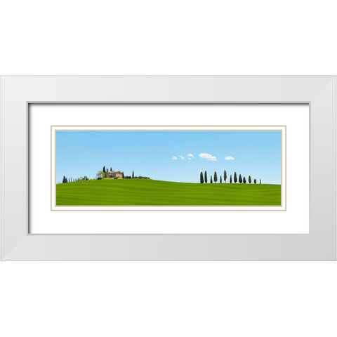 Strada del Brunello-Tuscany (detail) White Modern Wood Framed Art Print with Double Matting by Pangea Images