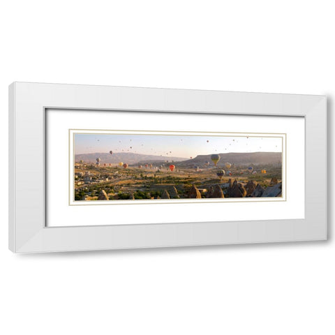 Air Balloons in Goreme, Cappadocia, Turkey White Modern Wood Framed Art Print with Double Matting by Pangea Images