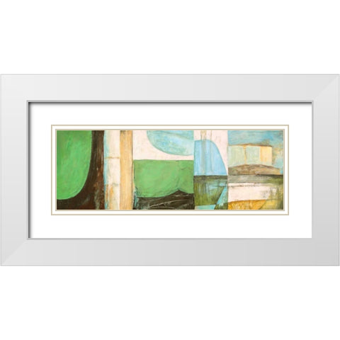 Les Vagues White Modern Wood Framed Art Print with Double Matting by Bacci, Leonardo