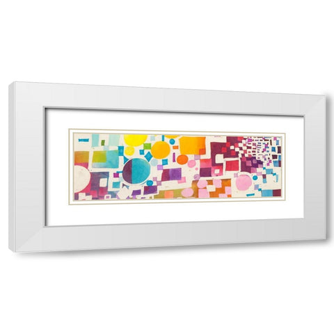 Multicolor Pattern VII White Modern Wood Framed Art Print with Double Matting by Bacci, Leonardo