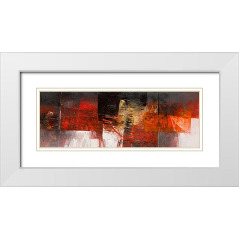 Equilibri in rosso White Modern Wood Framed Art Print with Double Matting by Censini