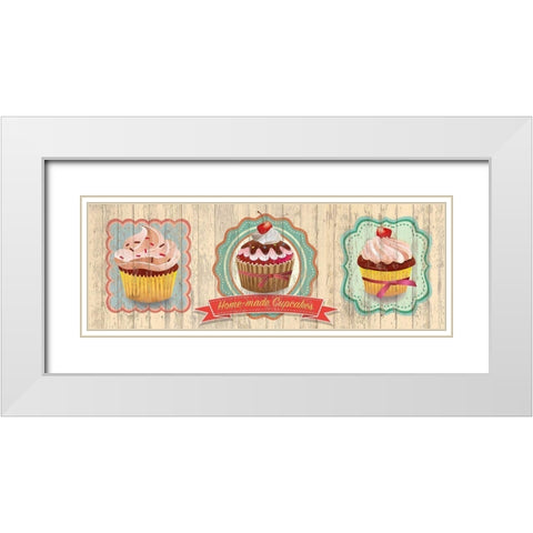 Fresh Cakes White Modern Wood Framed Art Print with Double Matting by Skip Teller