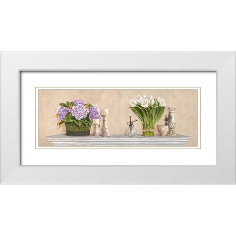 Memoires du jardin White Modern Wood Framed Art Print with Double Matting by Dellal, Remy