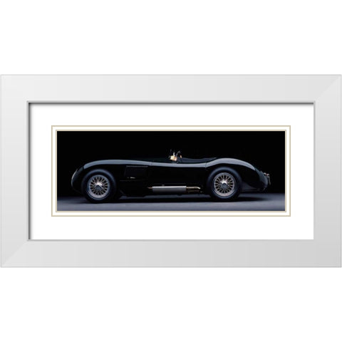 1951 Jaguar C-Type White Modern Wood Framed Art Print with Double Matting by Heiny, Don
