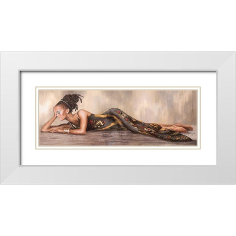 Beaute d Afrique White Modern Wood Framed Art Print with Double Matting by Duval, Sonya