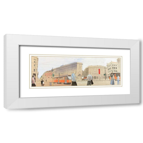 Urban Landscape White Modern Wood Framed Art Print with Double Matting by Scheller, Erik