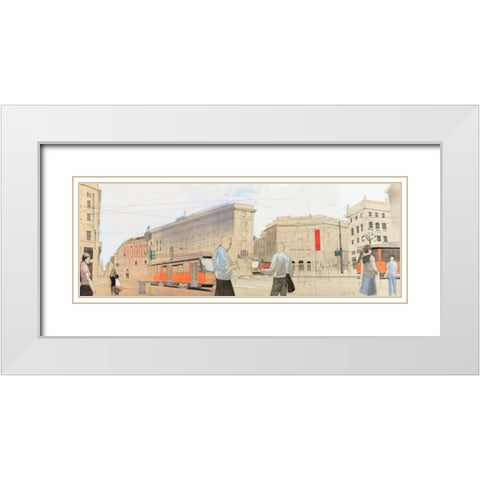 Urban Landscape White Modern Wood Framed Art Print with Double Matting by Scheller, Erik