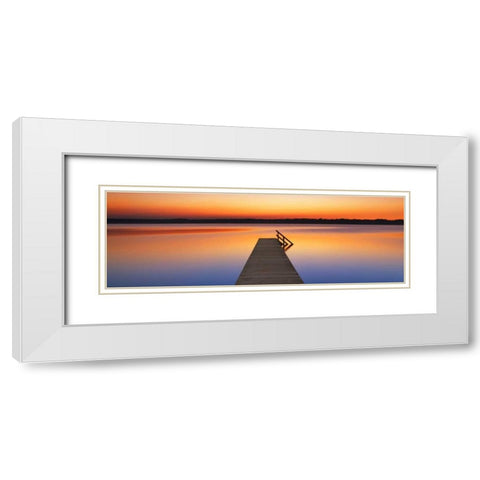 Boardwalk, Bavaria, Germany White Modern Wood Framed Art Print with Double Matting by Krahmer, Frank