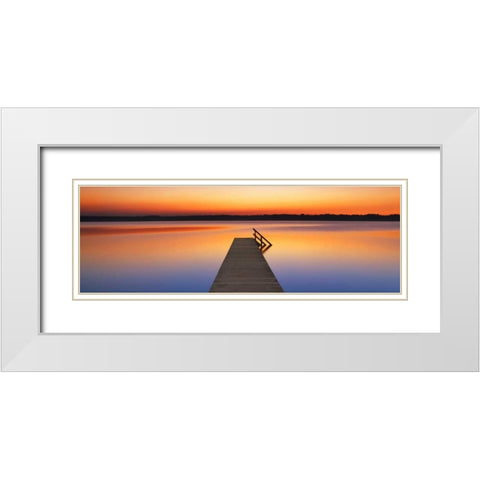 Boardwalk, Bavaria, Germany White Modern Wood Framed Art Print with Double Matting by Krahmer, Frank