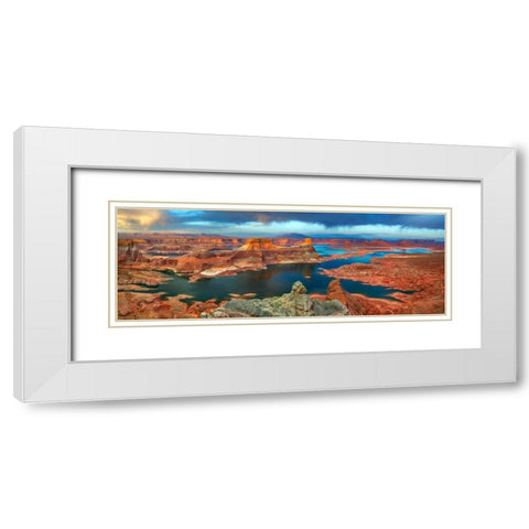Alstrom Point at Lake Powell, Utah, USA White Modern Wood Framed Art Print with Double Matting by Krahmer, Frank