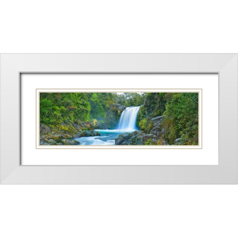 Tawhai Falls, New Zealand (detail) White Modern Wood Framed Art Print with Double Matting by Frank, Krahmer