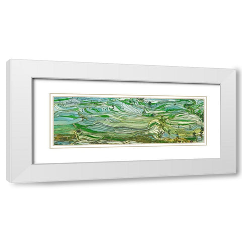 Rice Terraces- Yunnan- China White Modern Wood Framed Art Print with Double Matting by Krahmer, Frank