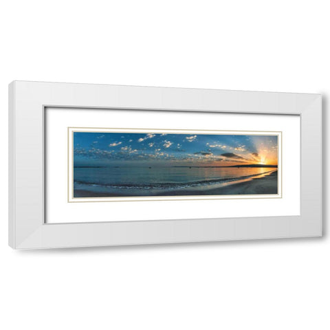 Alba sul Mediterraneo White Modern Wood Framed Art Print with Double Matting by Ferrua, Fulvio