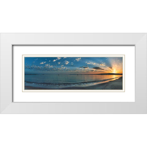 Alba sul Mediterraneo White Modern Wood Framed Art Print with Double Matting by Ferrua, Fulvio