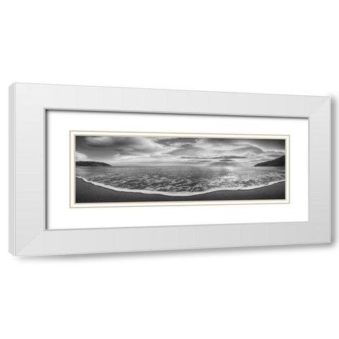 Onda del mattino (BW) White Modern Wood Framed Art Print with Double Matting by Fulvio, Ferrua