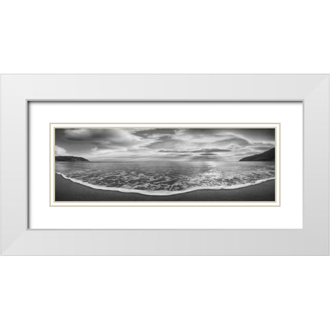 Onda del mattino (BW) White Modern Wood Framed Art Print with Double Matting by Fulvio, Ferrua