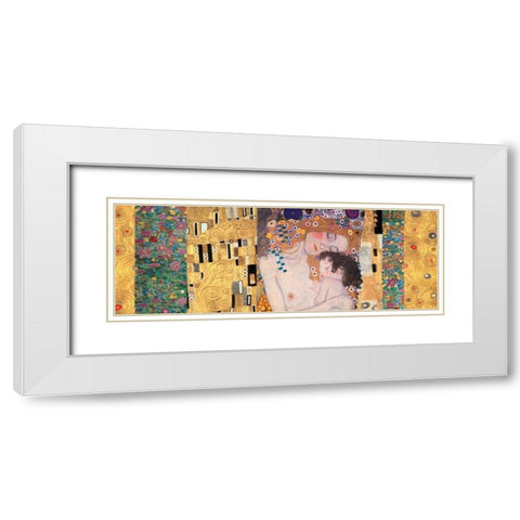 Deco Panel-The Three Ages of Woman White Modern Wood Framed Art Print with Double Matting by Klimt, Gustav