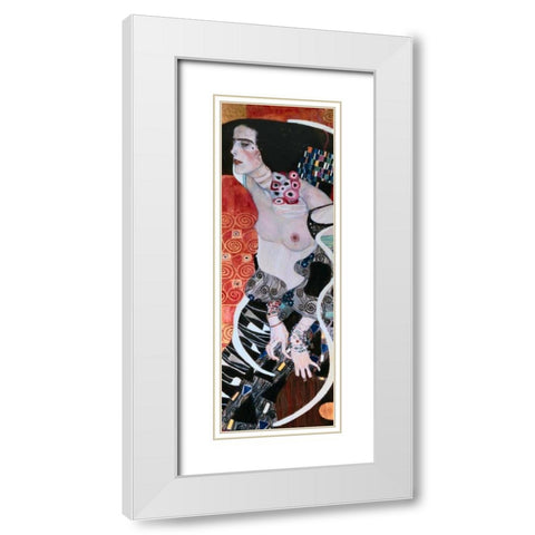 Salome White Modern Wood Framed Art Print with Double Matting by Klimt, Gustav