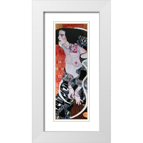 Salome White Modern Wood Framed Art Print with Double Matting by Klimt, Gustav