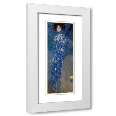 Emilie Louise FlÃ¶ge White Modern Wood Framed Art Print with Double Matting by Klimt, Gustav