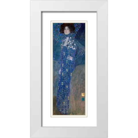 Emilie Louise FlÃ¶ge White Modern Wood Framed Art Print with Double Matting by Klimt, Gustav