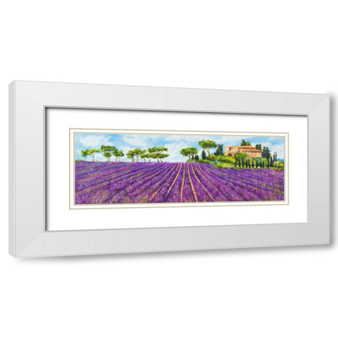 Campagna provenzale White Modern Wood Framed Art Print with Double Matting by Germani, Massimo