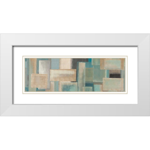 Aquamarine White Modern Wood Framed Art Print with Double Matting by Corrado, Italo